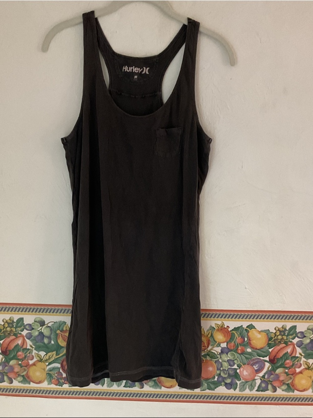 Hurley Women’s Pocket Racerback Tank Top, Size M, Faded Black